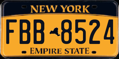 NY license plate FBB8524