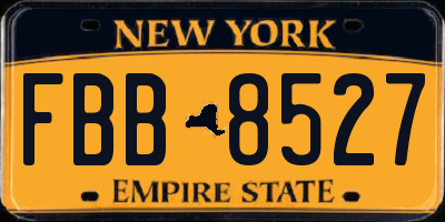 NY license plate FBB8527