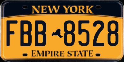 NY license plate FBB8528