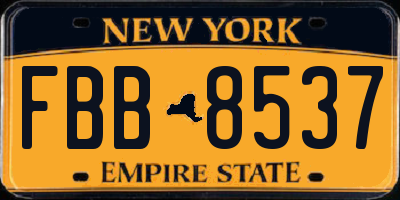 NY license plate FBB8537