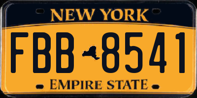 NY license plate FBB8541