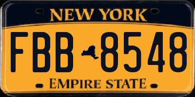 NY license plate FBB8548