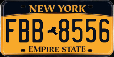 NY license plate FBB8556