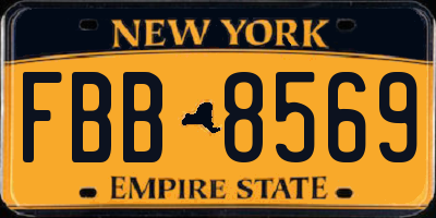 NY license plate FBB8569