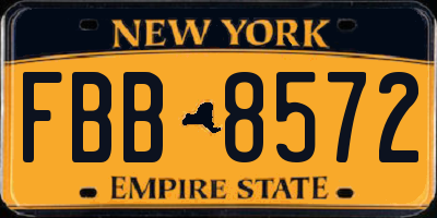 NY license plate FBB8572