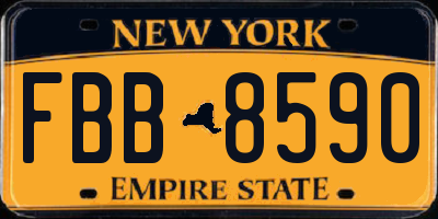 NY license plate FBB8590