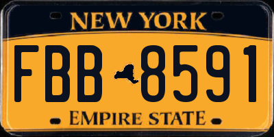 NY license plate FBB8591
