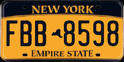 NY license plate FBB8598