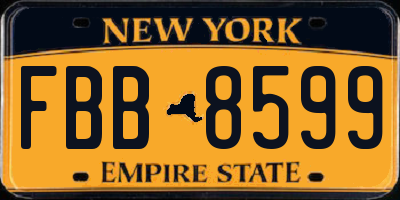 NY license plate FBB8599