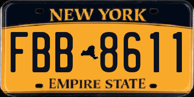 NY license plate FBB8611