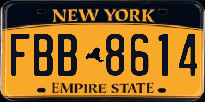 NY license plate FBB8614