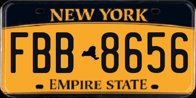 NY license plate FBB8656
