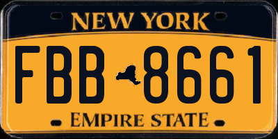 NY license plate FBB8661