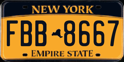 NY license plate FBB8667