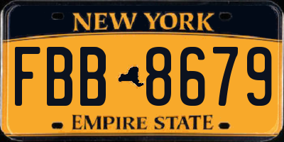 NY license plate FBB8679