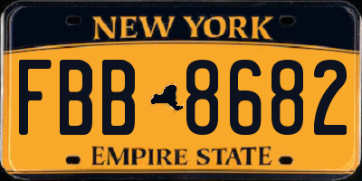 NY license plate FBB8682