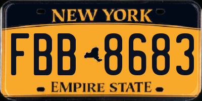 NY license plate FBB8683