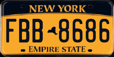 NY license plate FBB8686