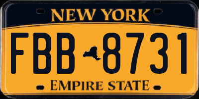 NY license plate FBB8731