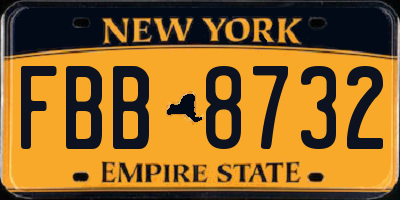 NY license plate FBB8732