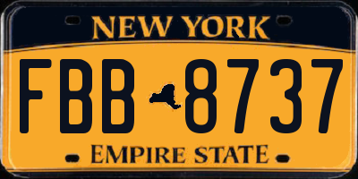 NY license plate FBB8737