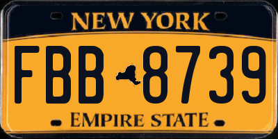 NY license plate FBB8739