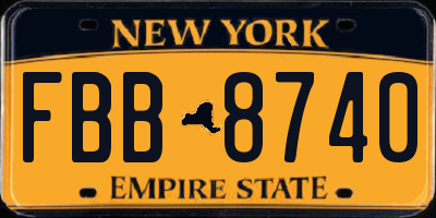 NY license plate FBB8740