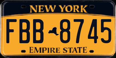NY license plate FBB8745
