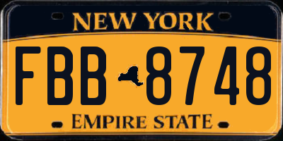 NY license plate FBB8748