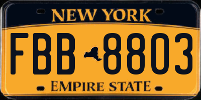 NY license plate FBB8803