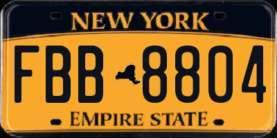 NY license plate FBB8804