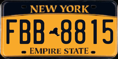 NY license plate FBB8815