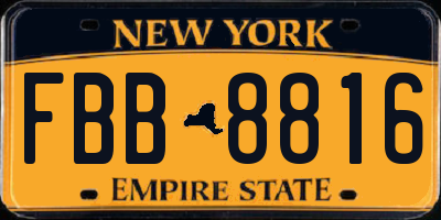 NY license plate FBB8816