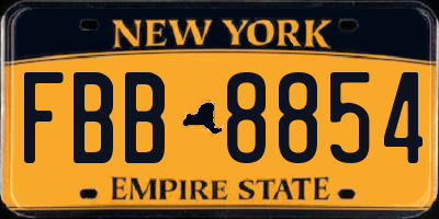 NY license plate FBB8854