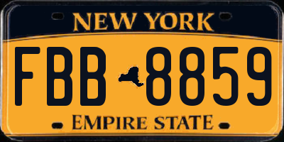 NY license plate FBB8859