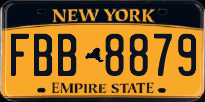 NY license plate FBB8879
