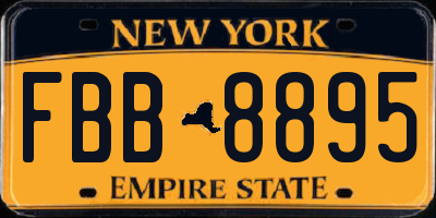 NY license plate FBB8895