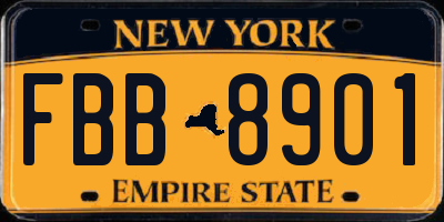 NY license plate FBB8901