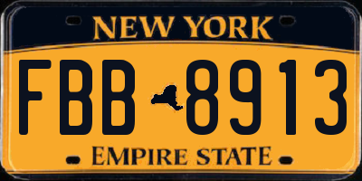 NY license plate FBB8913