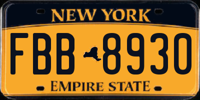 NY license plate FBB8930