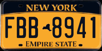 NY license plate FBB8941