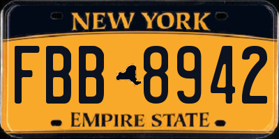 NY license plate FBB8942