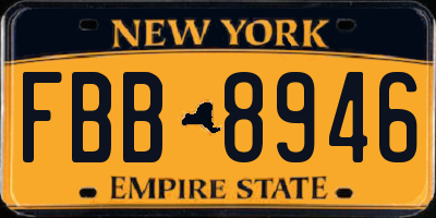 NY license plate FBB8946