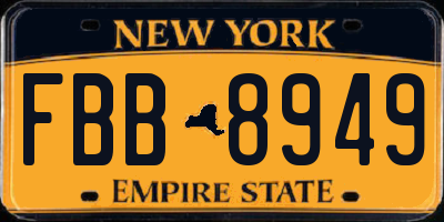 NY license plate FBB8949