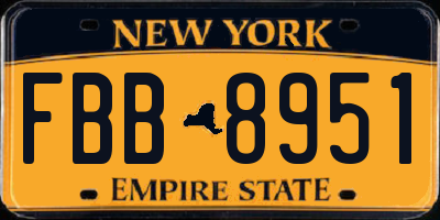 NY license plate FBB8951