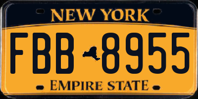 NY license plate FBB8955