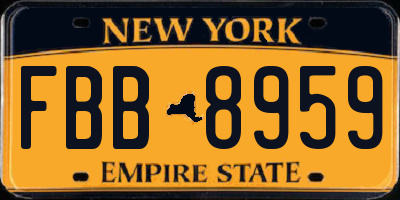 NY license plate FBB8959