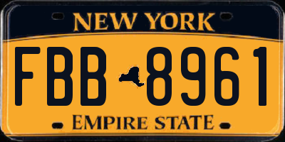 NY license plate FBB8961