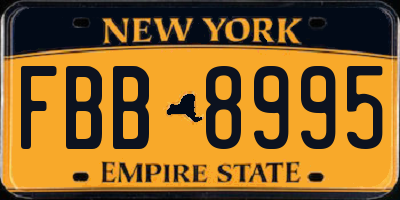 NY license plate FBB8995