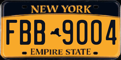 NY license plate FBB9004